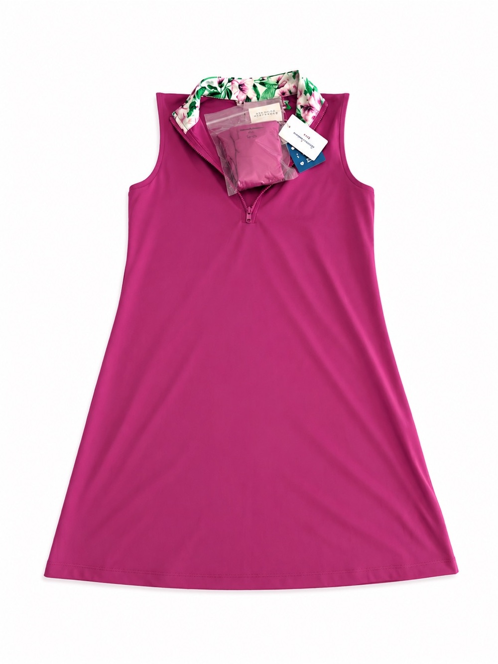 Tommy Bahama Pink Golf Dress with Floral Collar